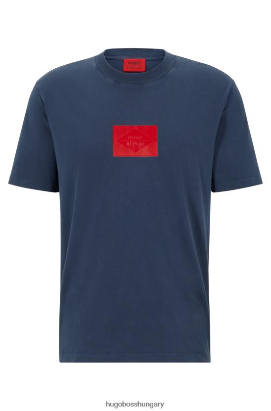 Hugo Boss hugo | replay biopamut póló kapszula logóval 80P63051 sötétkék