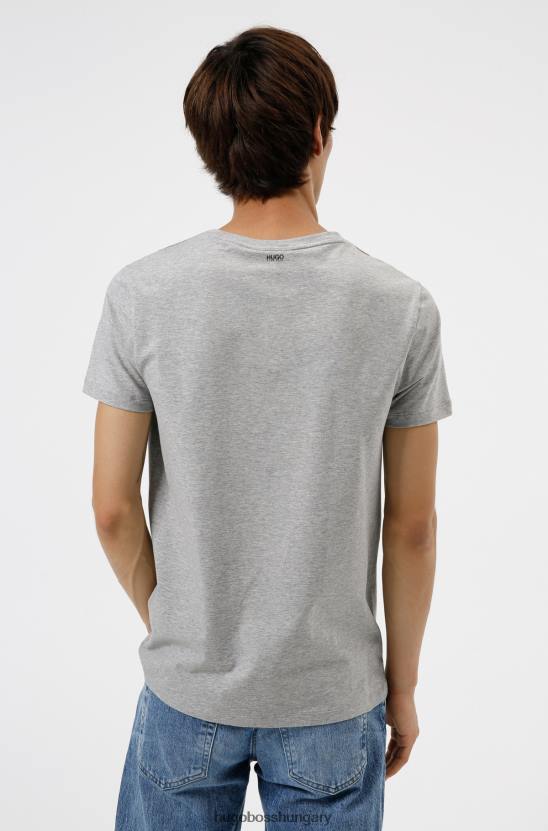 Hugo Boss hugo világosszürke kétcsomagos bő nyakú póló sztreccs pamut mezben 80P62226 világos szürke