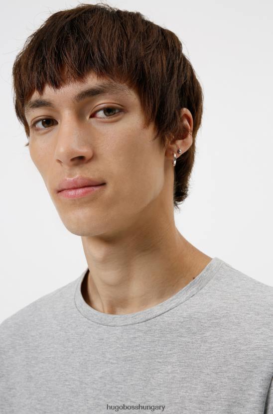 Hugo Boss hugo világosszürke kétcsomagos bő nyakú póló sztreccs pamut mezben 80P62226 világos szürke