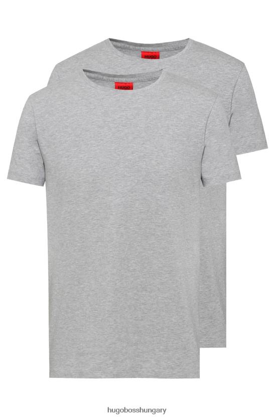 Hugo Boss hugo világosszürke kétcsomagos bő nyakú póló sztreccs pamut mezben 80P62226 világos szürke