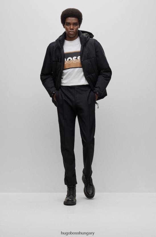 Hugo Boss karcsúsított póló mercerizált pamutból, hugo white hasított logóval 80P63027 fehér