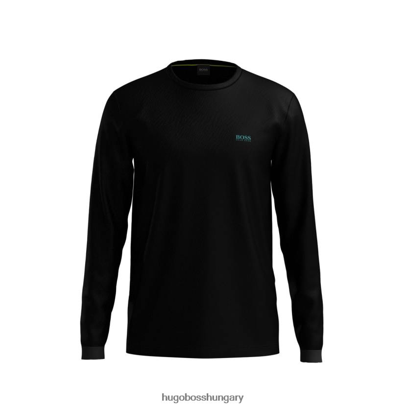 Hugo Boss l/s póló 50399925 fekete 80P6423 fekete/szürke