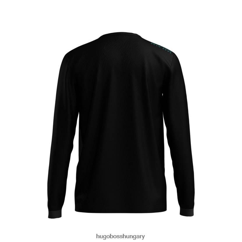 Hugo Boss l/s póló 50399925 fekete 80P6423 fekete/szürke