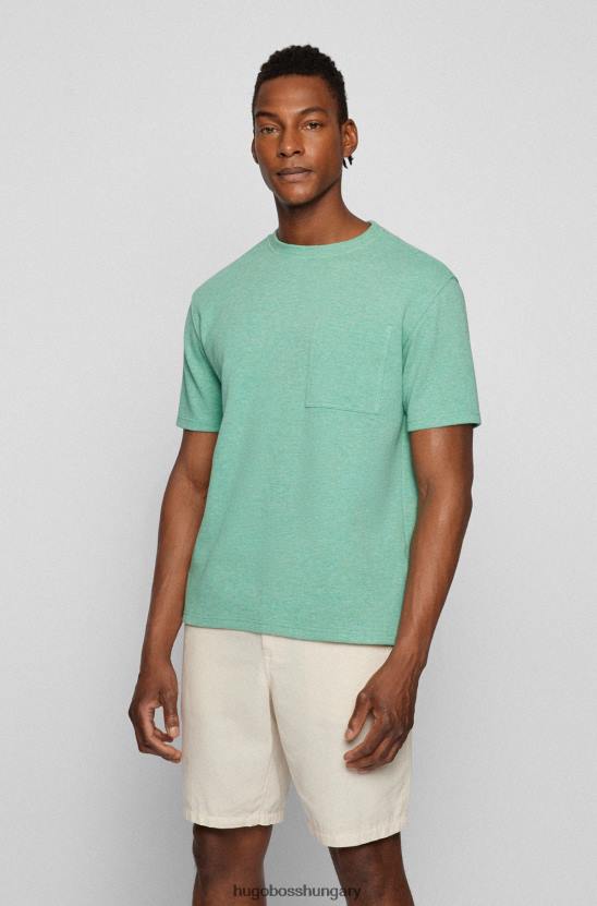 Hugo Boss laza szabású gofri szerkezetű póló türkiz hugo 80P62661 türkiz