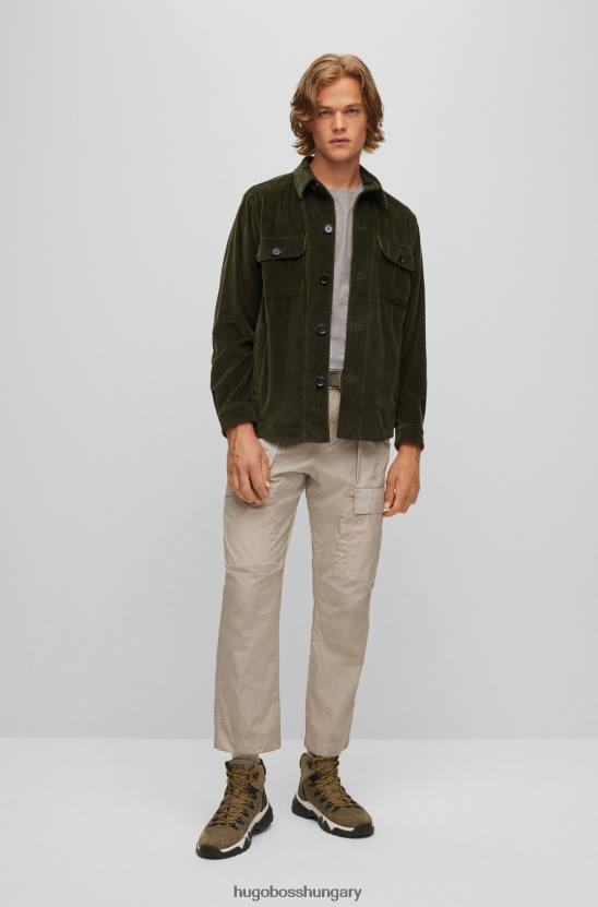 Hugo Boss laza szabású pamutdzsörzé póló, világosszürke hugo logóval 80P61588 világos szürke