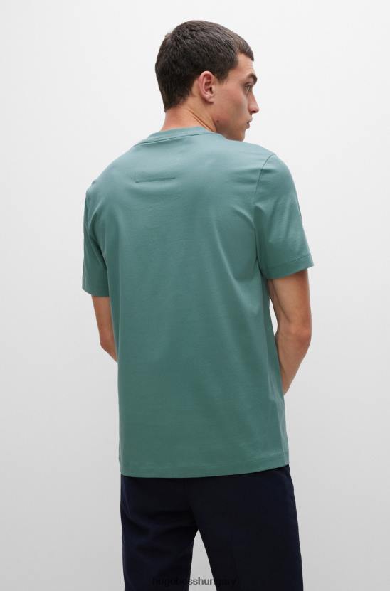 Hugo Boss logóval nyomott póló izzadásgátló pamut dzsörzé hugo világoszöld színben 80P62989 világos zöld