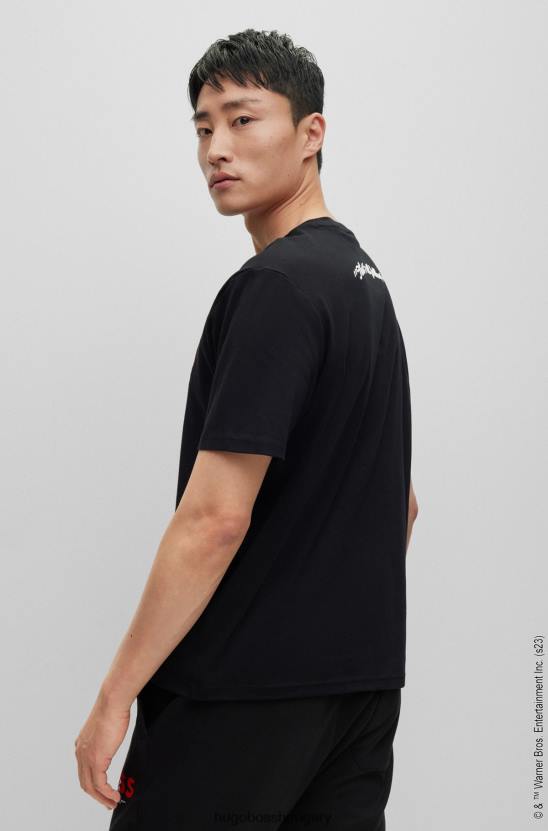 Hugo Boss looney dallamok x mercerized-cotton póló 80P62321 fekete