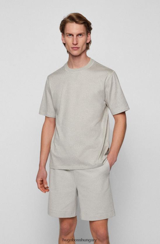 Hugo Boss moulinã©-pamut bő nyakú póló v betéttel hugo szürke 80P63739 szürke