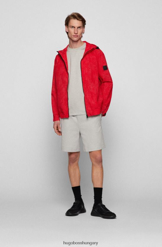 Hugo Boss moulinã©-pamut bő nyakú póló v betéttel hugo szürke 80P63739 szürke