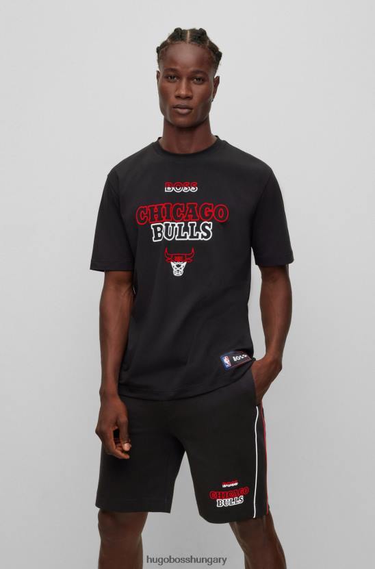 Hugo Boss & nba sztreccs pamut divatos póló 80P61787 nba bikák