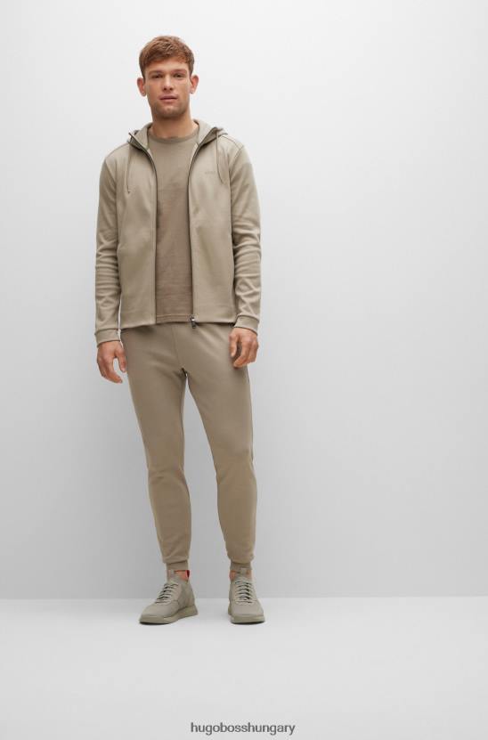 Hugo Boss normál szabású logós póló biopamut bézs hugo színben 80P61147 bézs