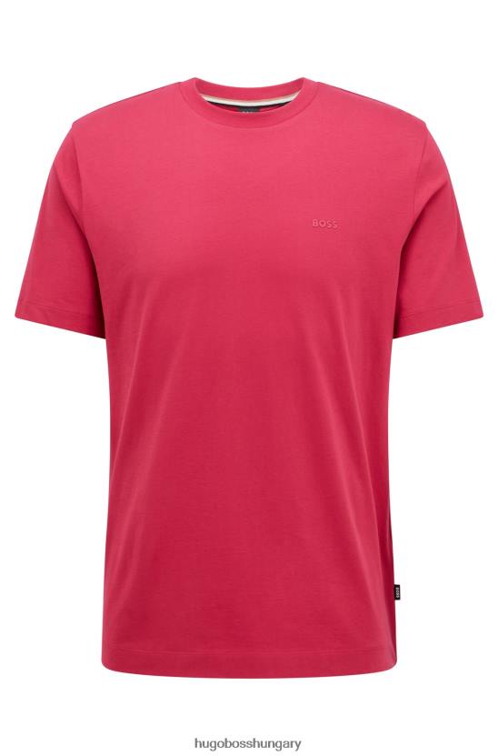 Hugo Boss normál szabású logós póló pamutdzsörzé hugo pink színben 80P62242 rózsaszín