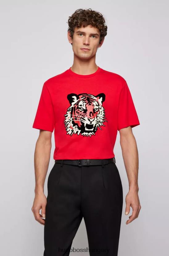 Hugo Boss póló tiburt 50462724 piros 80P6221 piros/fehér/fekete