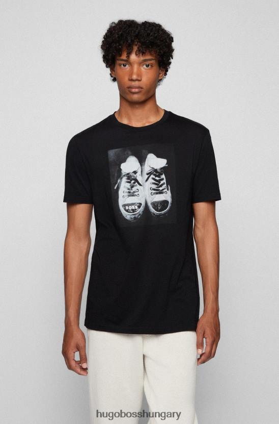 Hugo Boss póló tninetees 50460611 fekete 80P6220 fekete