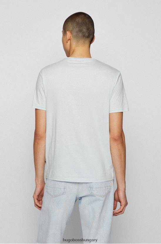 Hugo Boss pima-pamut normál szabású póló színes grafikával, világoszöld hugoval 80P62603 világos zöld