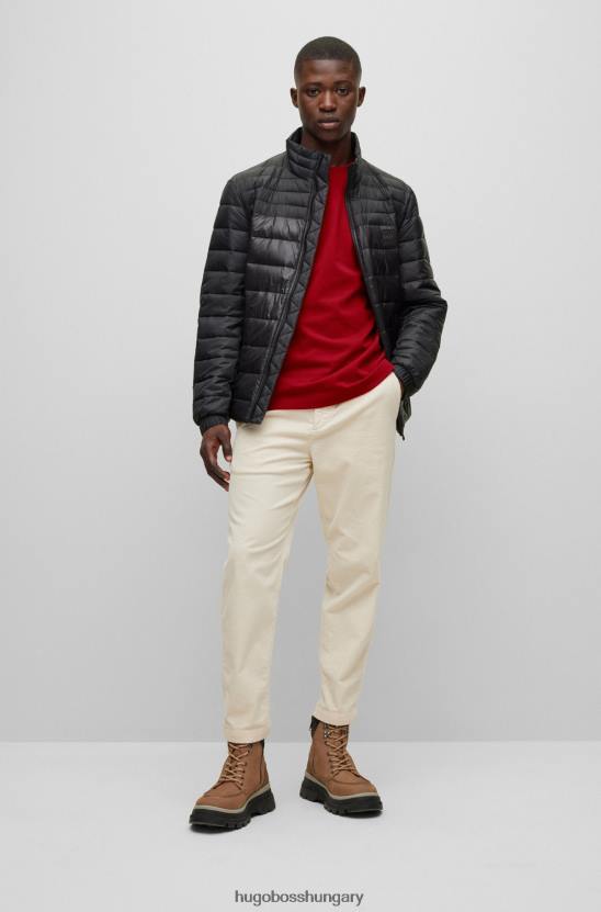 Hugo Boss piros hugo laza szabású pamut póló, hátsó logóval 80P64119 piros