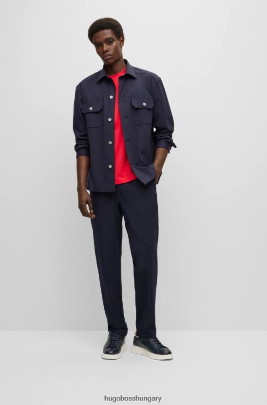 Hugo Boss piros hugo normál szabású logós póló pamutdzsörzében 80P62243 piros