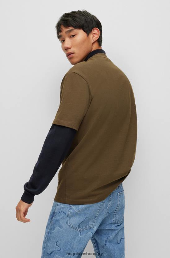 Hugo Boss sötétzöld hugo laza szabású póló biopamutból keretes logóval 80P62670 sötétzöld