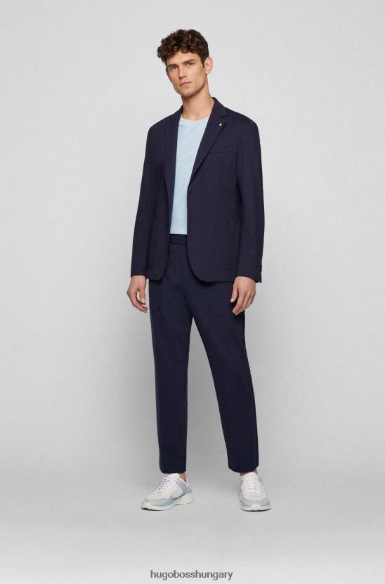 Hugo Boss világoskék hugo slim-fit póló méhsejt pamutból, hegyes gallérral 80P63523 világoskék