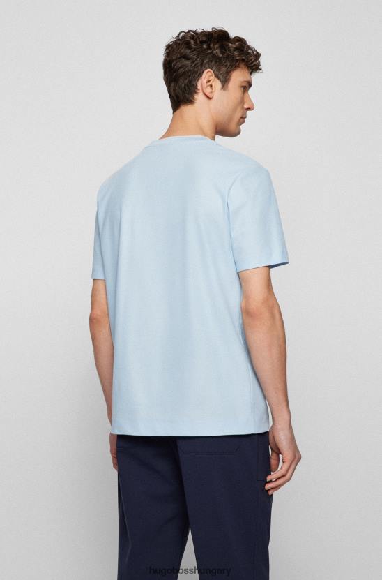 Hugo Boss világoskék hugo slim-fit póló méhsejt pamutból, hegyes gallérral 80P63523 világoskék