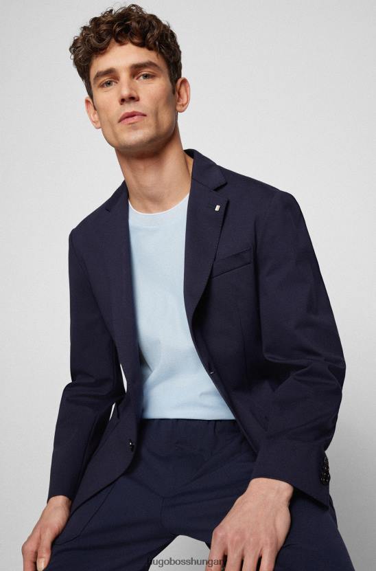 Hugo Boss világoskék hugo slim-fit póló méhsejt pamutból, hegyes gallérral 80P63523 világoskék