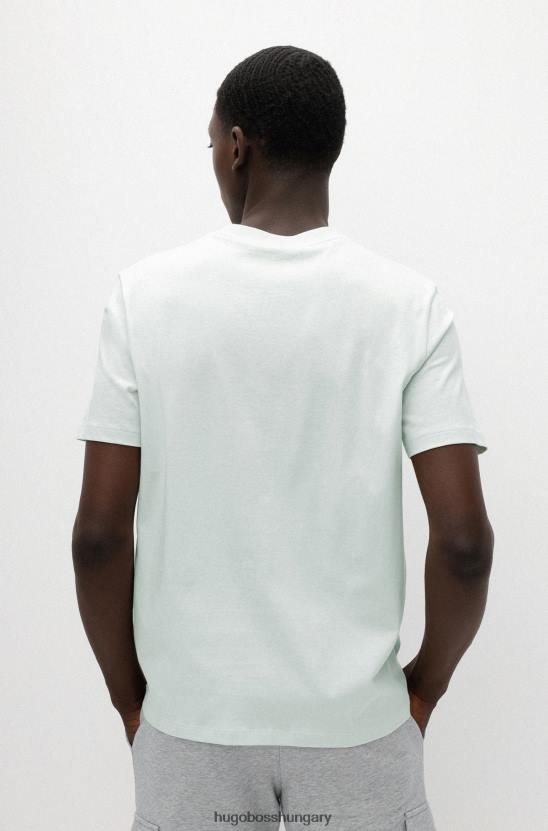 Hugo Boss világoszöld biopamut póló csíkos logóval hugo 80P62389 világos zöld