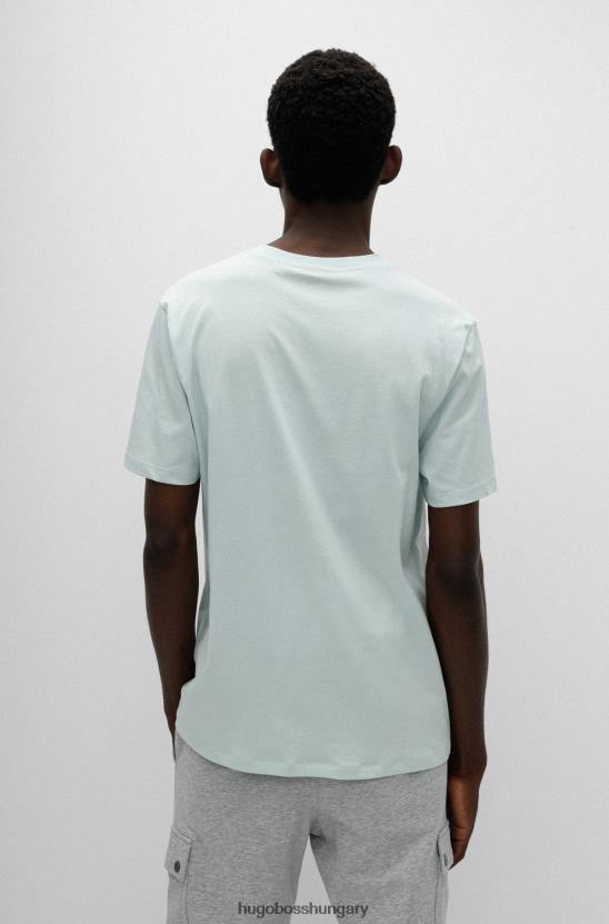 Hugo Boss világoszöld hugo biopamut póló új logóval 80P64418 világos zöld