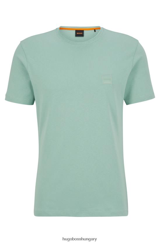 Hugo Boss világoszöld hugo laza szabású póló pamut dzsörzéből, logófolttal 80P61585 világos zöld