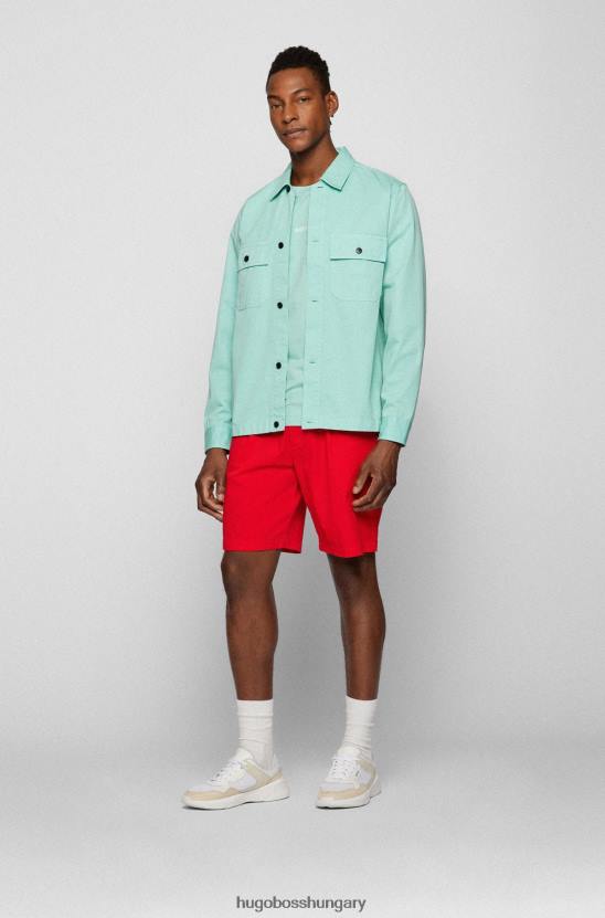 Hugo Boss világoszöld laza szabású sztreccs pamut póló, hugo logóval 80P61172 világos zöld