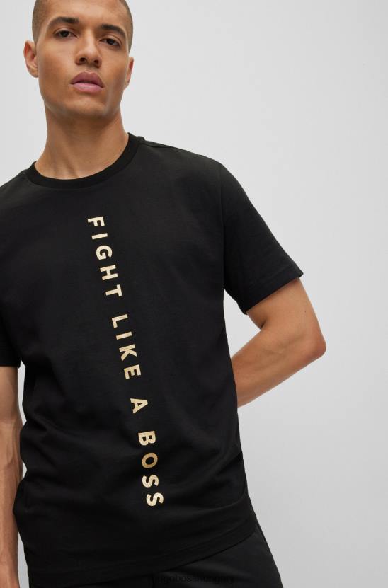 Hugo Boss x ajbxng normál szabású pamutdzsörzé póló 80P62770 fekete