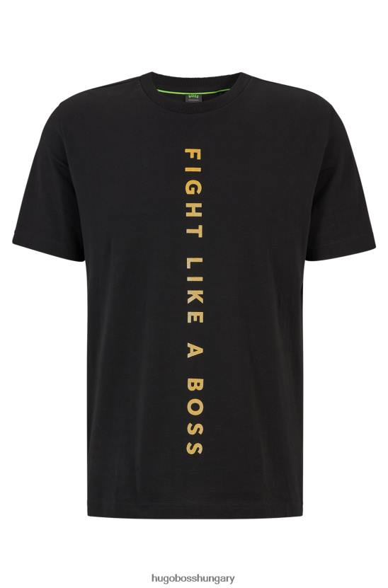 Hugo Boss x ajbxng normál szabású pamutdzsörzé póló 80P62770 fekete