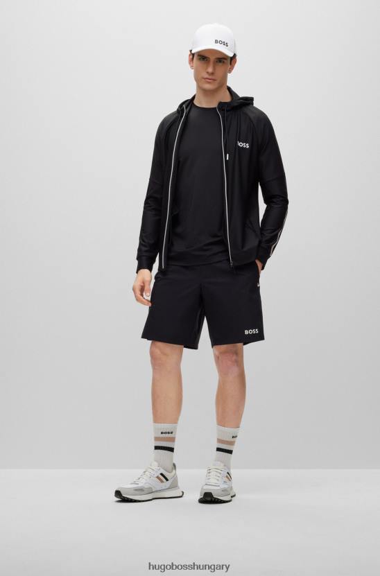 Hugo Boss x matteo berrettini logós legénynyakú póló 80P62307 fekete