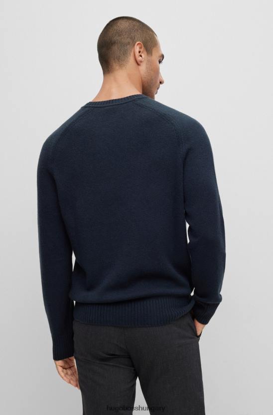 Hugo Boss bő nyakú pulóver felelős kasmír hugo sötétkék színben 80P63856 sötétkék