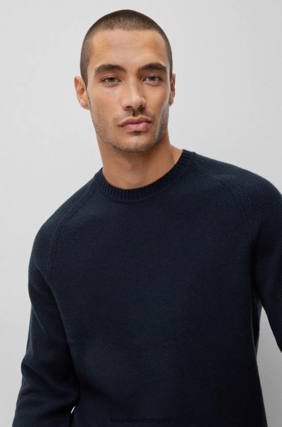Hugo Boss bő nyakú pulóver felelős kasmír hugo sötétkék színben 80P63856 sötétkék