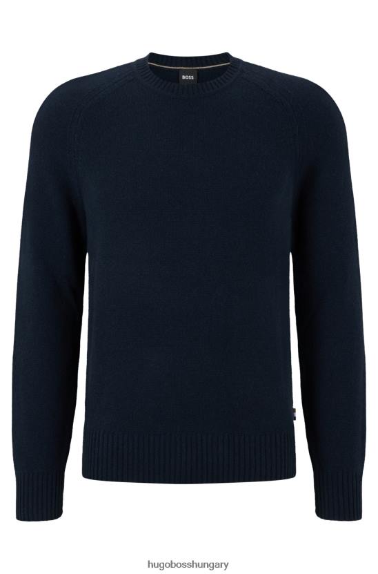 Hugo Boss bő nyakú pulóver felelős kasmír hugo sötétkék színben 80P63856 sötétkék