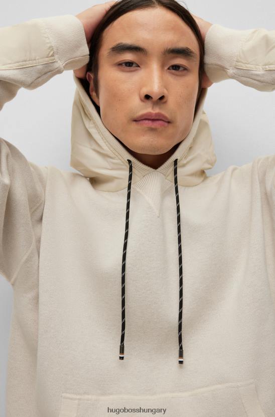 Hugo Boss fehér kétarcú kapucnis pamut és szűz gyapjú hugo 80P61865 fehér