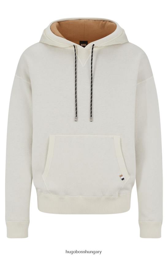 Hugo Boss fehér kétarcú kapucnis pamut és szűz gyapjú hugo 80P61865 fehér