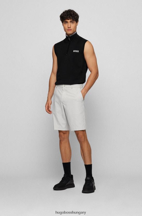 Hugo Boss fekete hugo ujjatlan cipzáras pulóver vízlepergető felülettel 80P64064 fekete