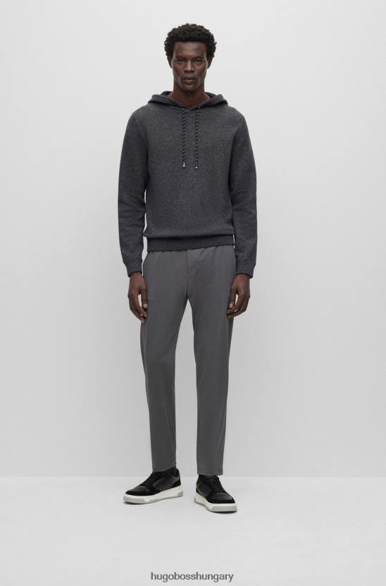 Hugo Boss hugo normál szabású kapucnis pamut és szűz gyapjú fekete színben 80P62785 fekete