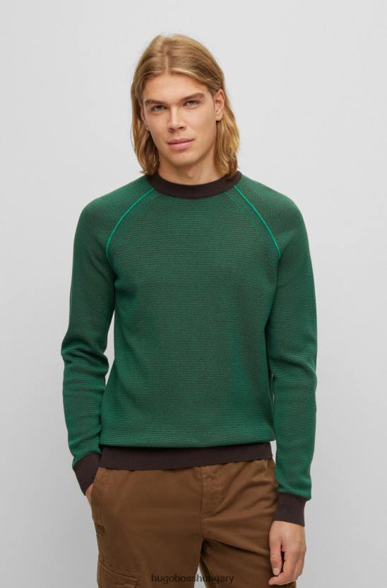 Hugo Boss hugo normál szabású pulóver bio-pamut keverék zöld színben 80P62159 zöld