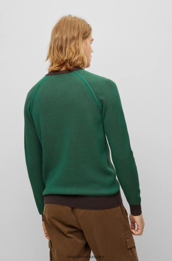 Hugo Boss hugo normál szabású pulóver bio-pamut keverék zöld színben 80P62159 zöld