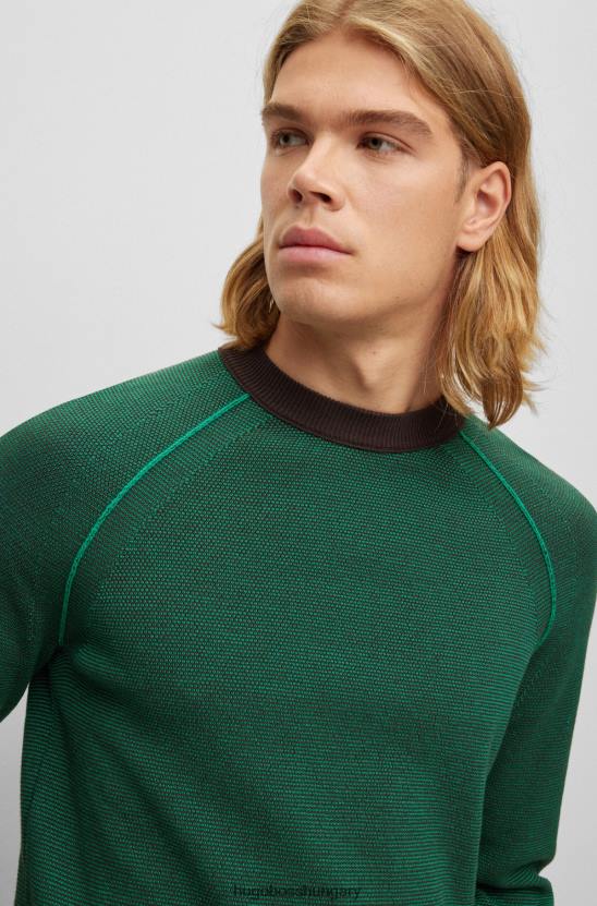 Hugo Boss hugo normál szabású pulóver bio-pamut keverék zöld színben 80P62159 zöld