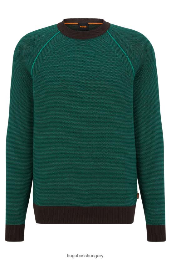 Hugo Boss hugo normál szabású pulóver bio-pamut keverék zöld színben 80P62159 zöld