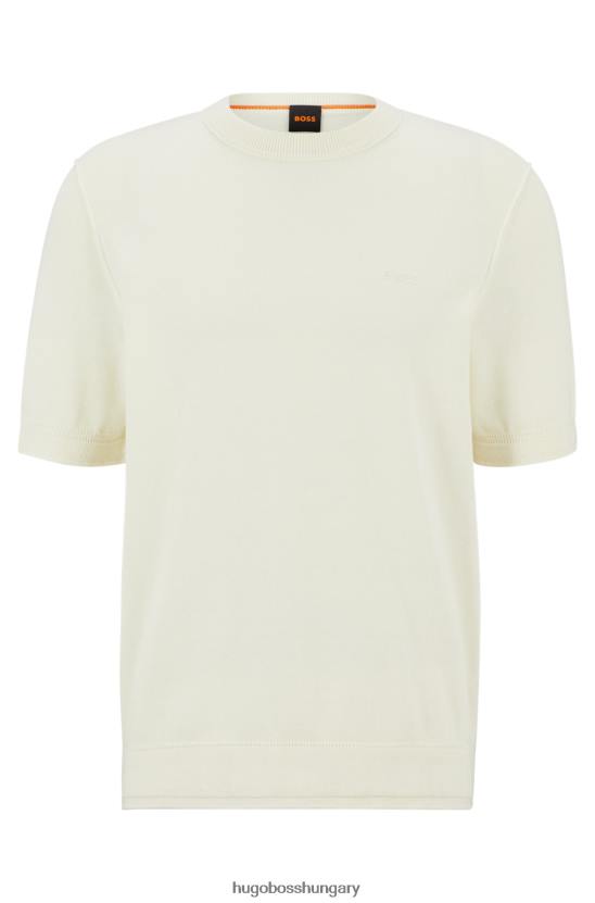 Hugo Boss hugo rövid ujjú pulóver pamut és kasmír világos bézs színben 80P63913 világos bézs