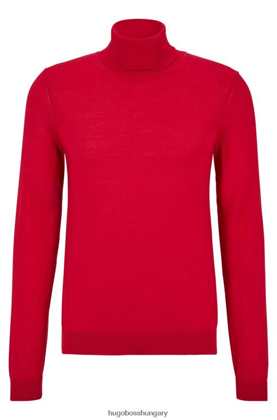 Hugo Boss karcsúsított nyakú, szűz gyapjú piros hugo pulóver 80P6983 piros