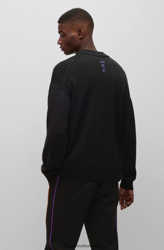 Hugo Boss laza szabású pulóver intarsia logóval hugo nba lakers 80P63829 nba lakers