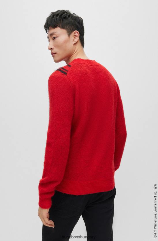 Hugo Boss looney dallamok x normál szabású, nagy hatású pulóver bugs nyuszi grafikával 80P63834 piros