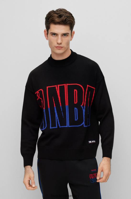 Hugo Boss & nba laza szabású pulóver kettős márkájú intarziával 80P63767 nba általános