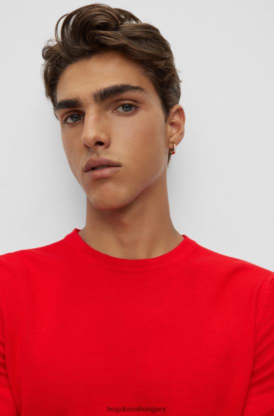 Hugo Boss piros hugo karcsúsított pulóver extra finom merinó gyapjúból 80P62789 piros