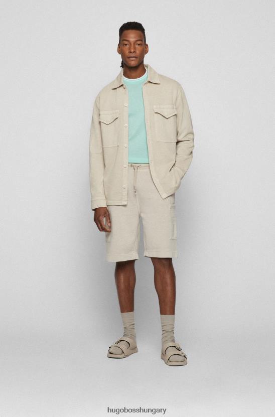 Hugo Boss világoszöld mercerizált pamut normál szabású pulóver csíkos szegéllyel hugo 80P63019 világos zöld